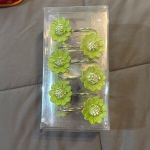 Green Floral Shower Hooks